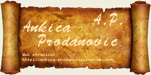 Ankica Prodanović vizit kartica
